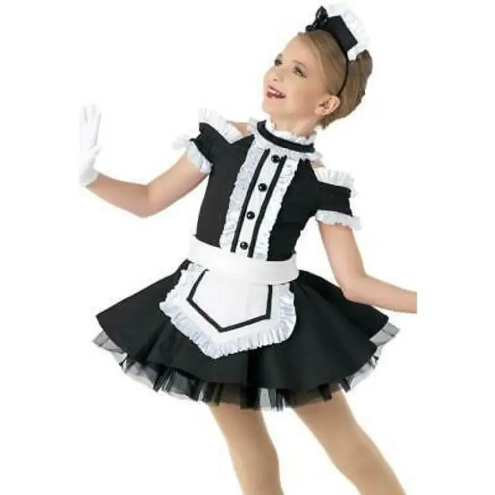 Pre-Owned Dance Costume Weissman 10757 Large Child Black Tutu Jazz Maid